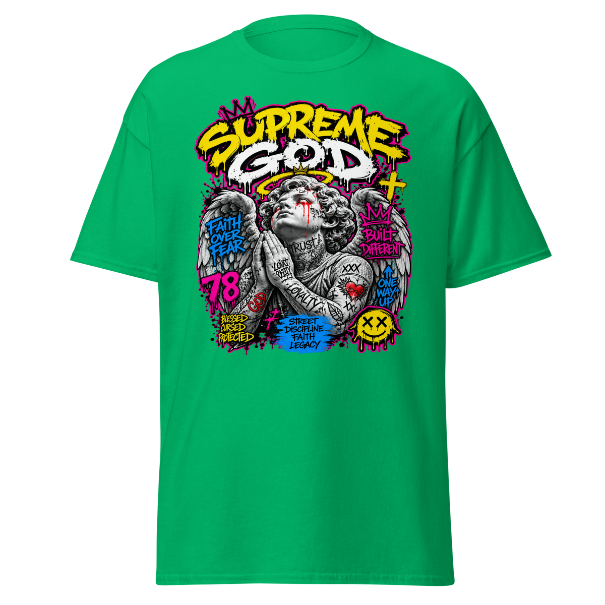 Supreme God Faith Built Different Tee - Irish Green