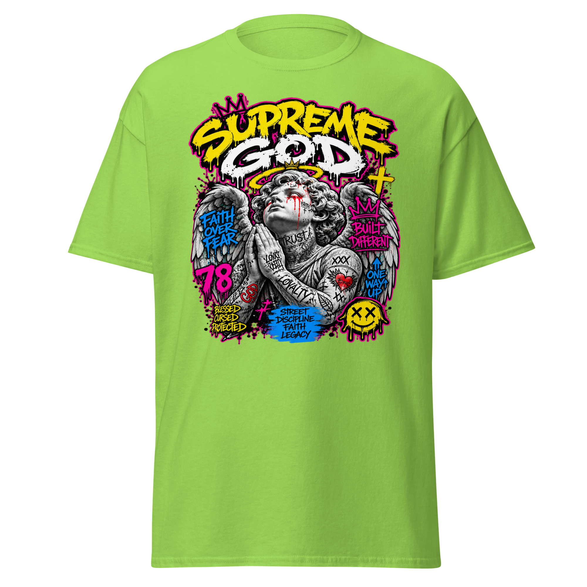 Supreme God Faith Built Different Tee - Lime