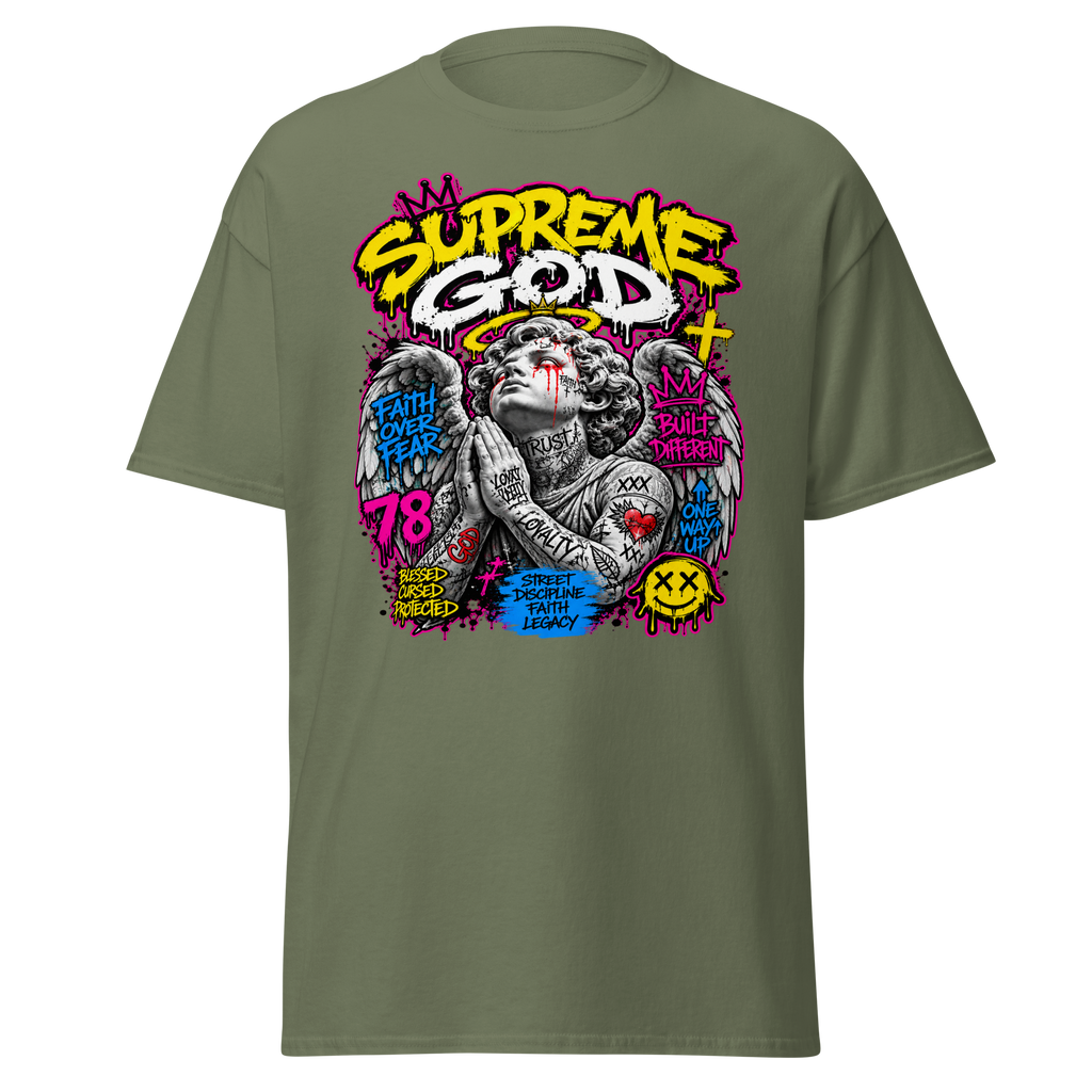Supreme God Faith Built Different Tee - Military Green