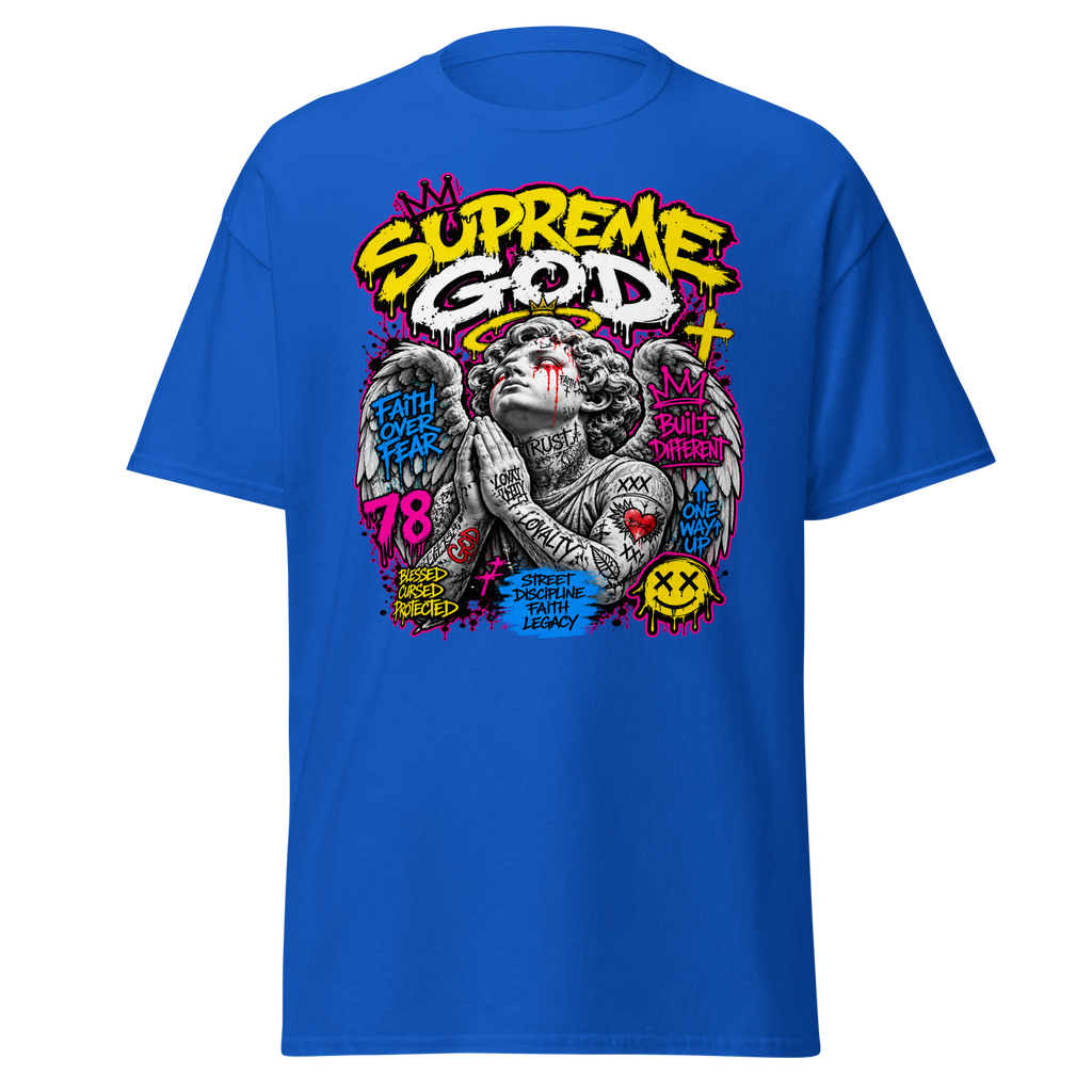 Supreme God Faith Built Different Tee - Royal