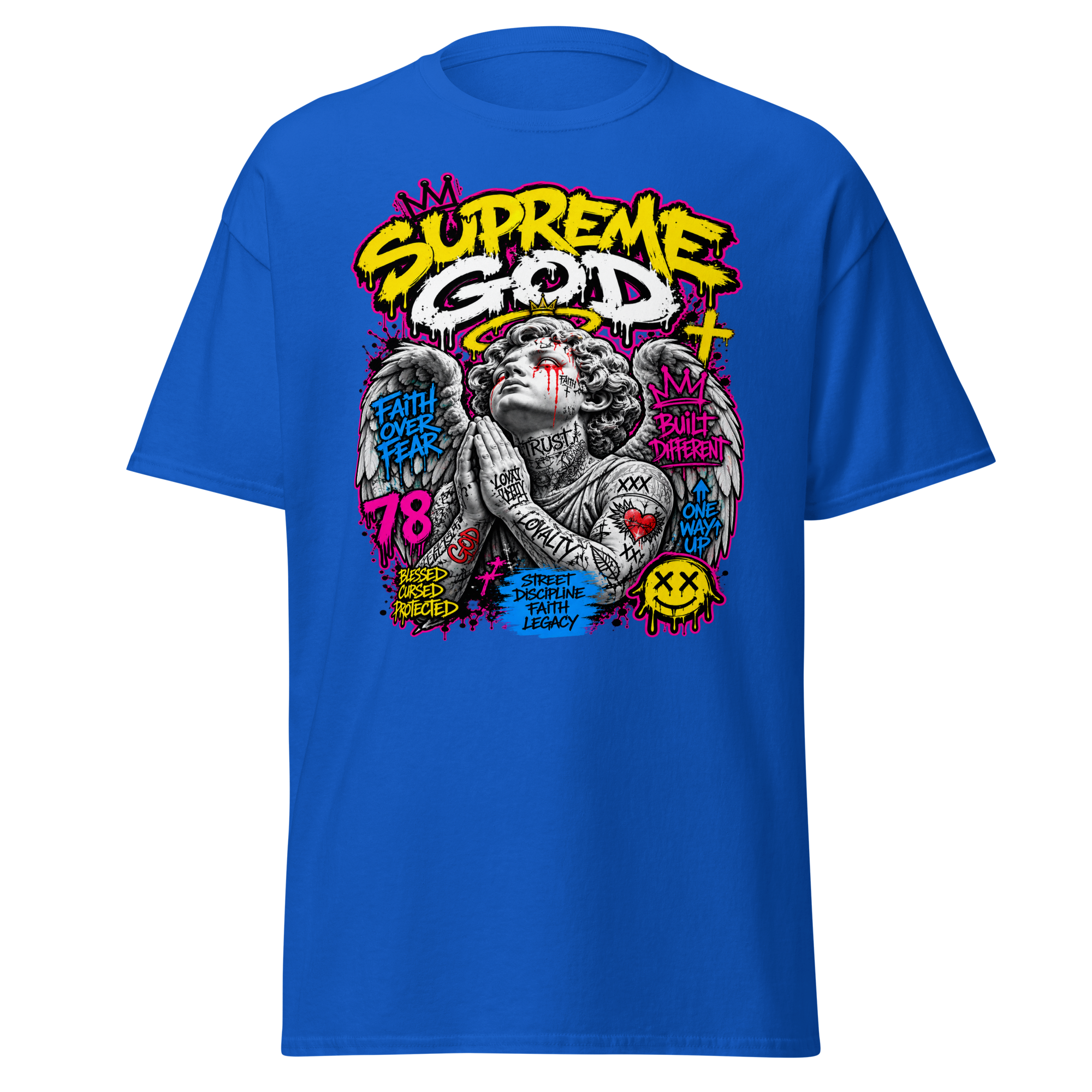 Supreme God Faith Built Different Tee - Royal