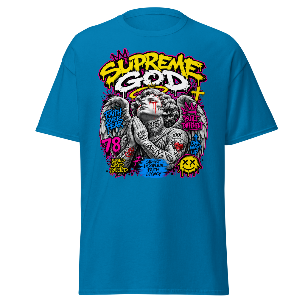 Supreme God Faith Built Different Tee - Sapphire