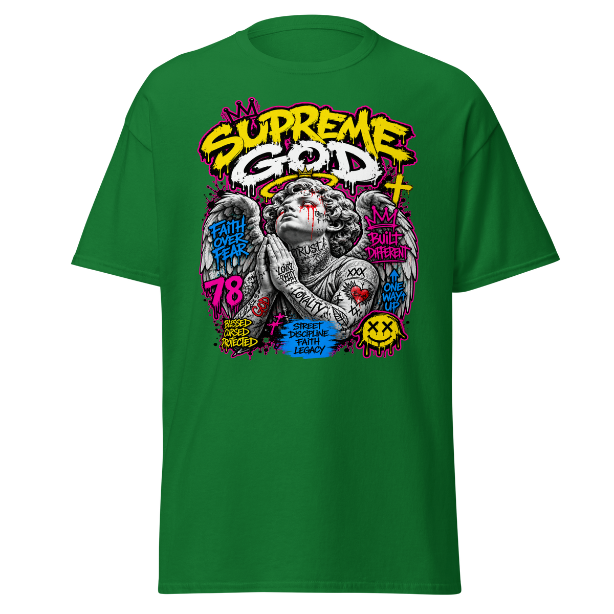 Supreme God Faith Built Different Tee - Turf Green