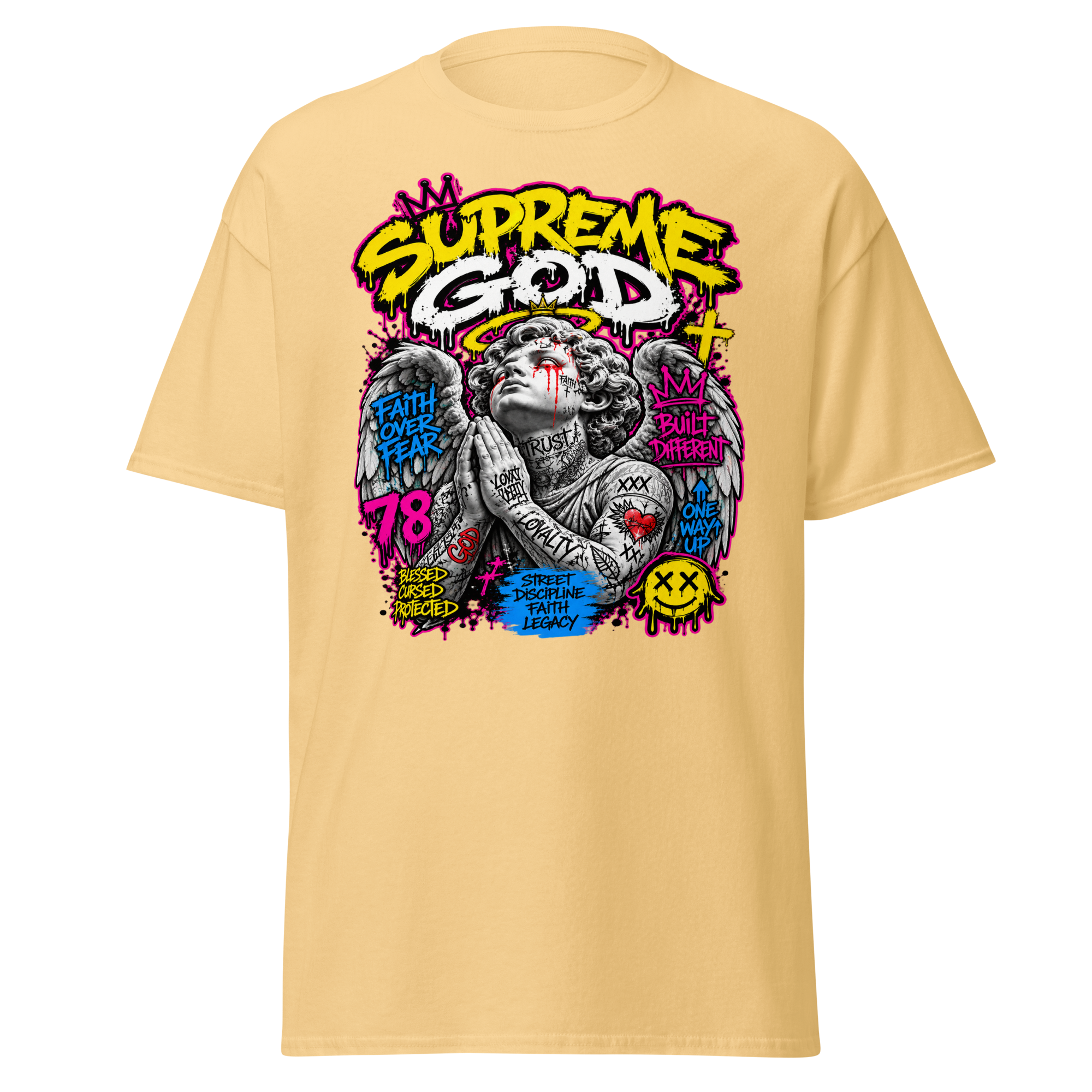 Supreme God Faith Built Different Tee - Yellow Haze