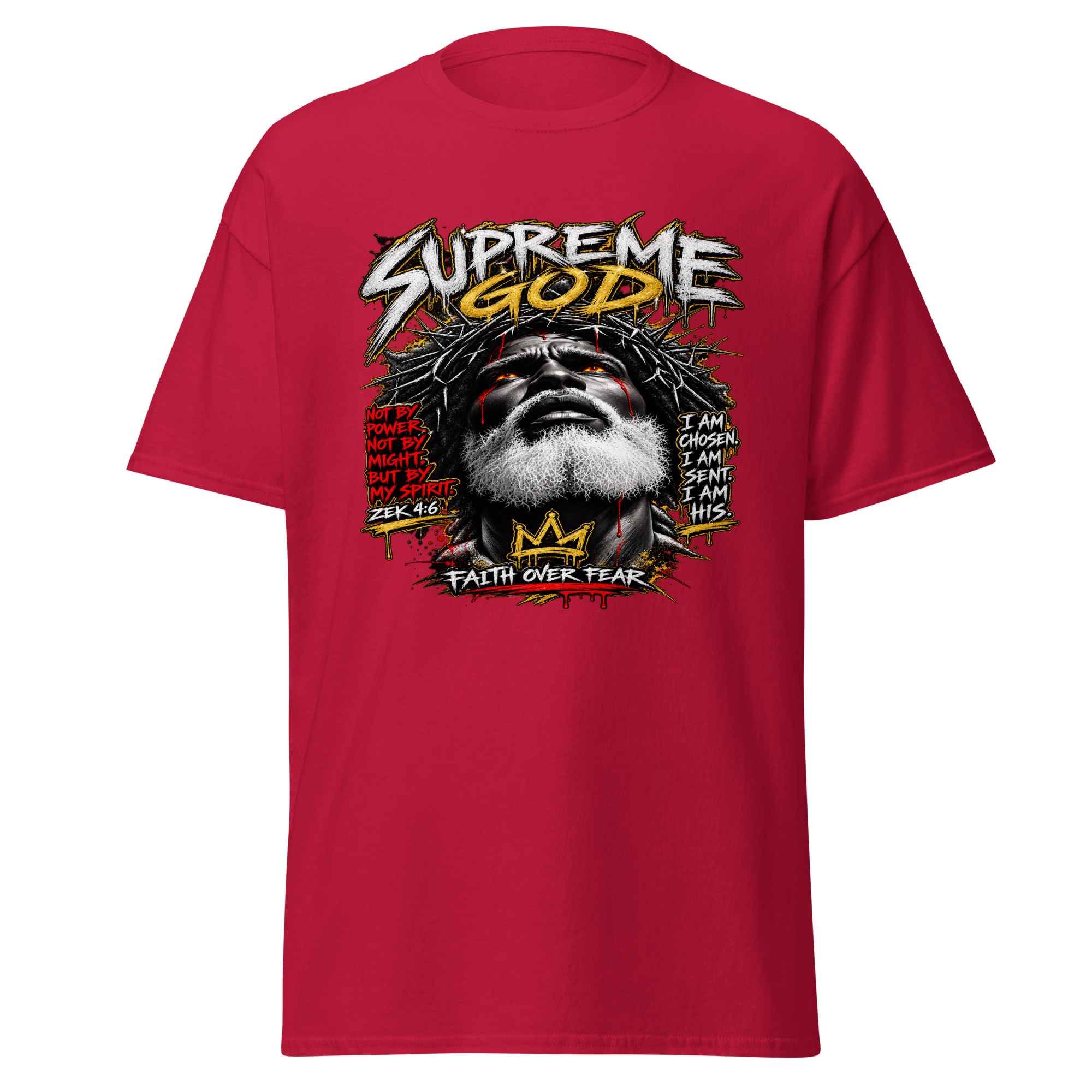 Supreme God Faith Over Fear Tee - Cardinal