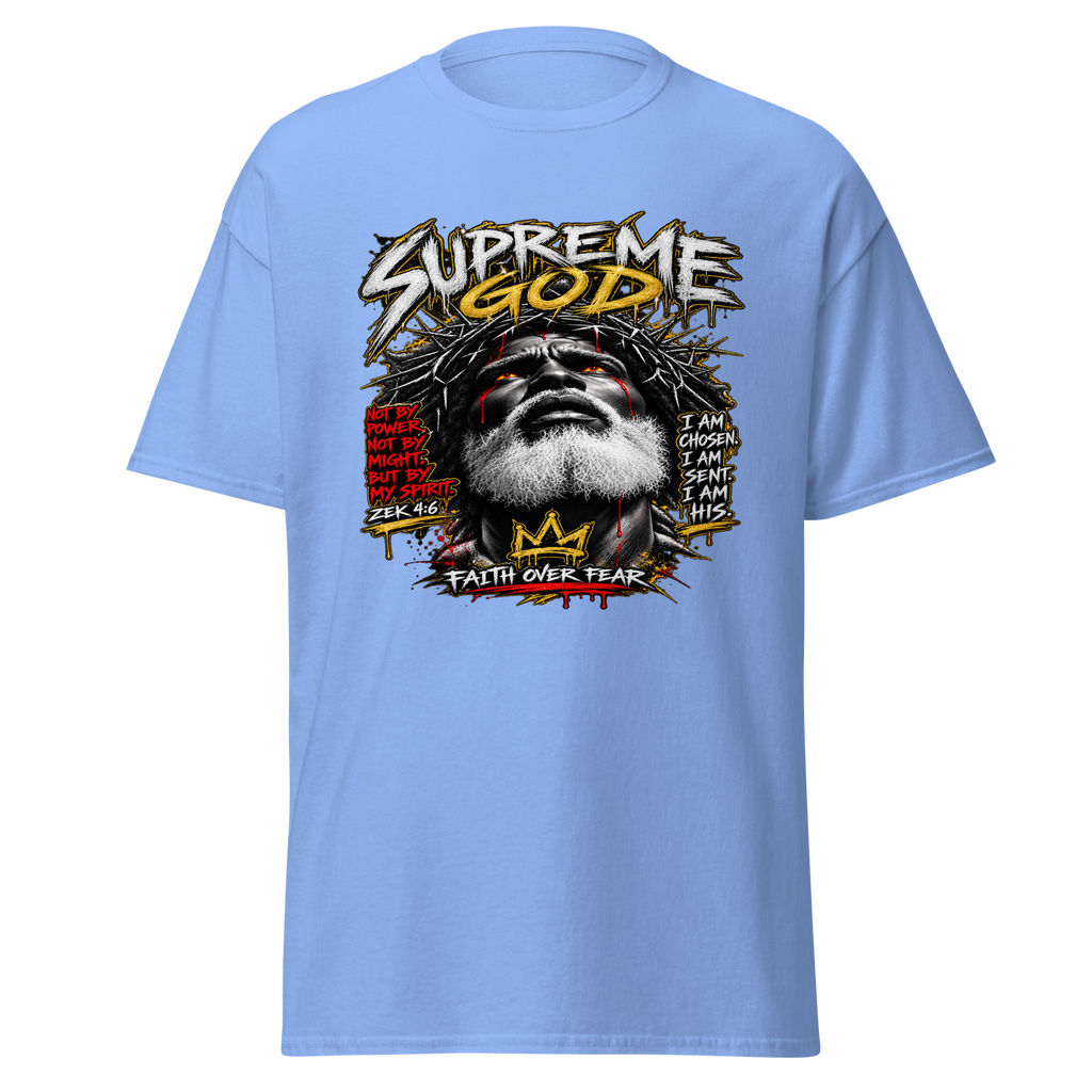 Supreme God Faith Over Fear Tee - Carolina Blue