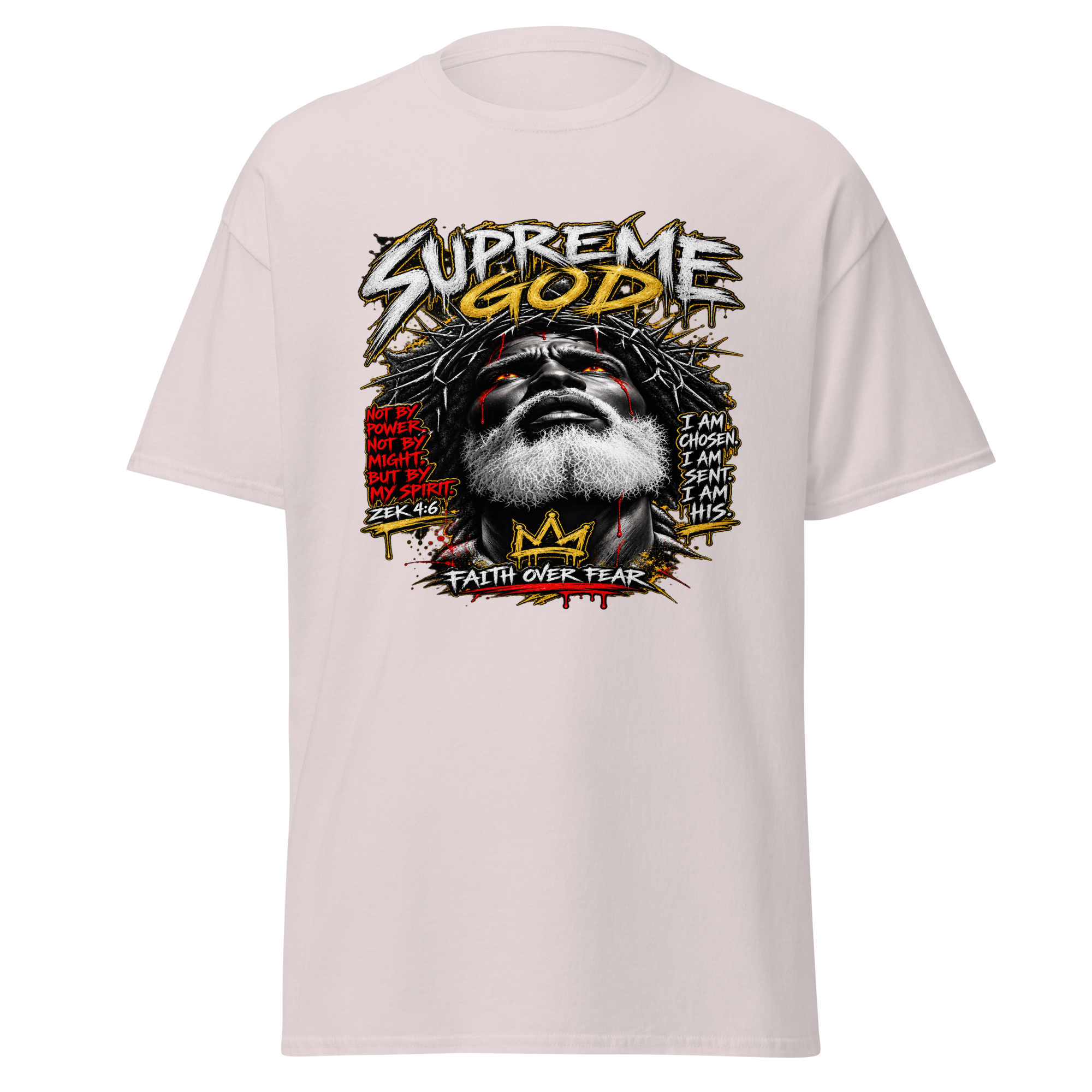 Supreme God Faith Over Fear Tee - Ice Grey