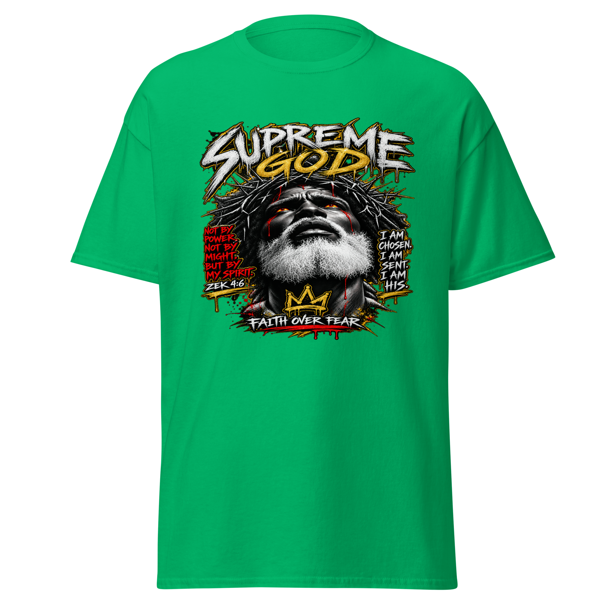 Supreme God Faith Over Fear Tee - Irish Green