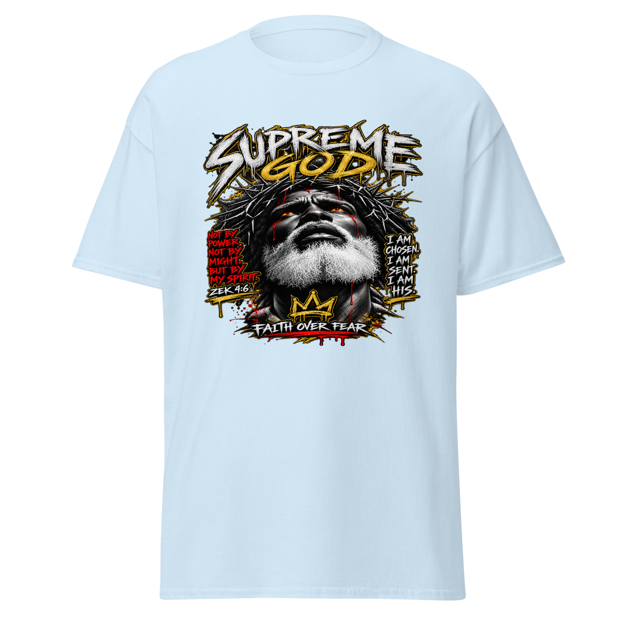 Supreme God Faith Over Fear Tee - Light Blue