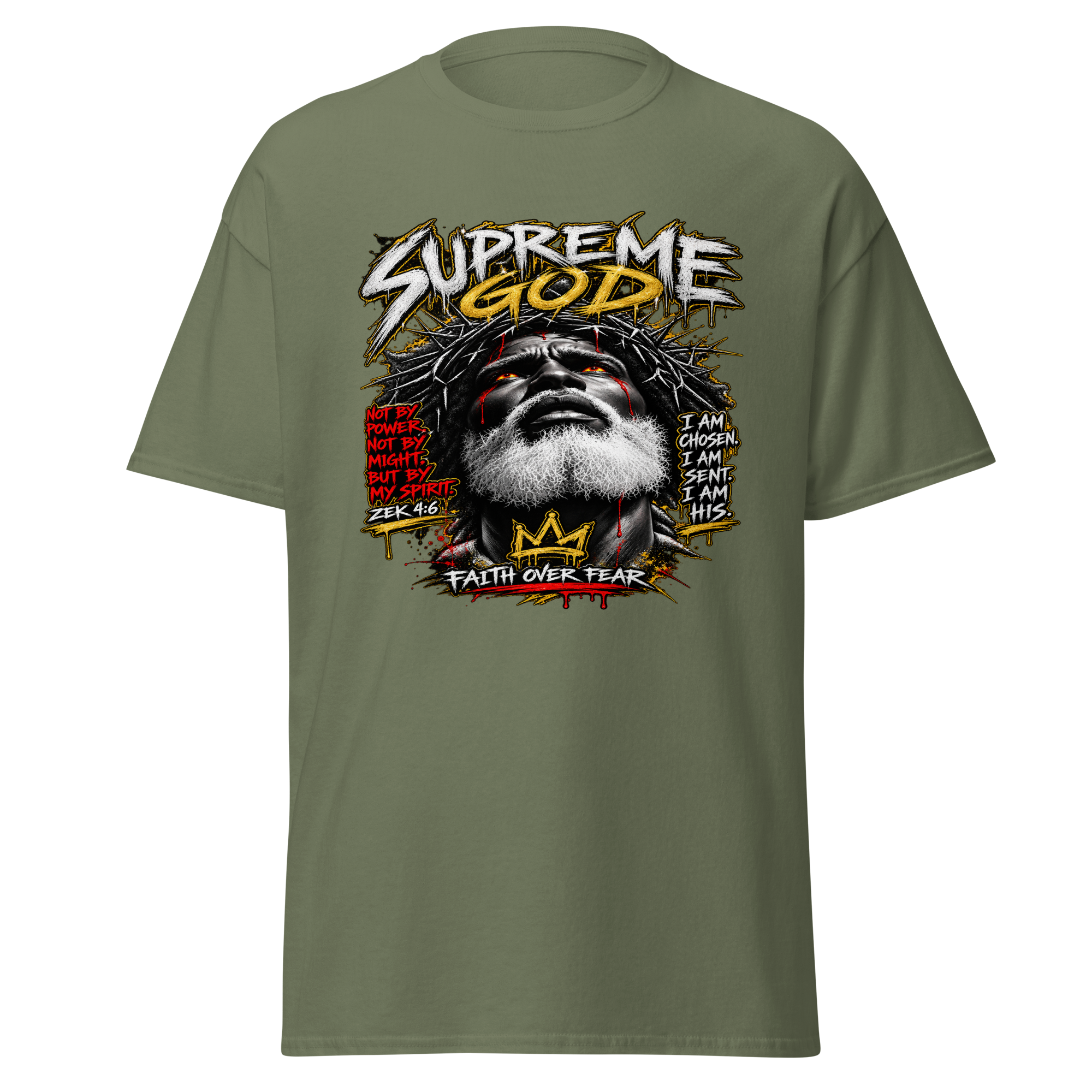 Supreme God Faith Over Fear Tee - Military Green