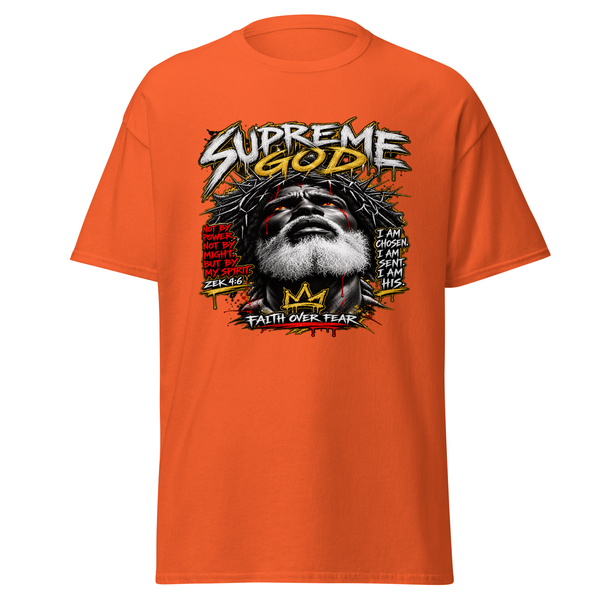 Supreme God Faith Over Fear Tee - Orange