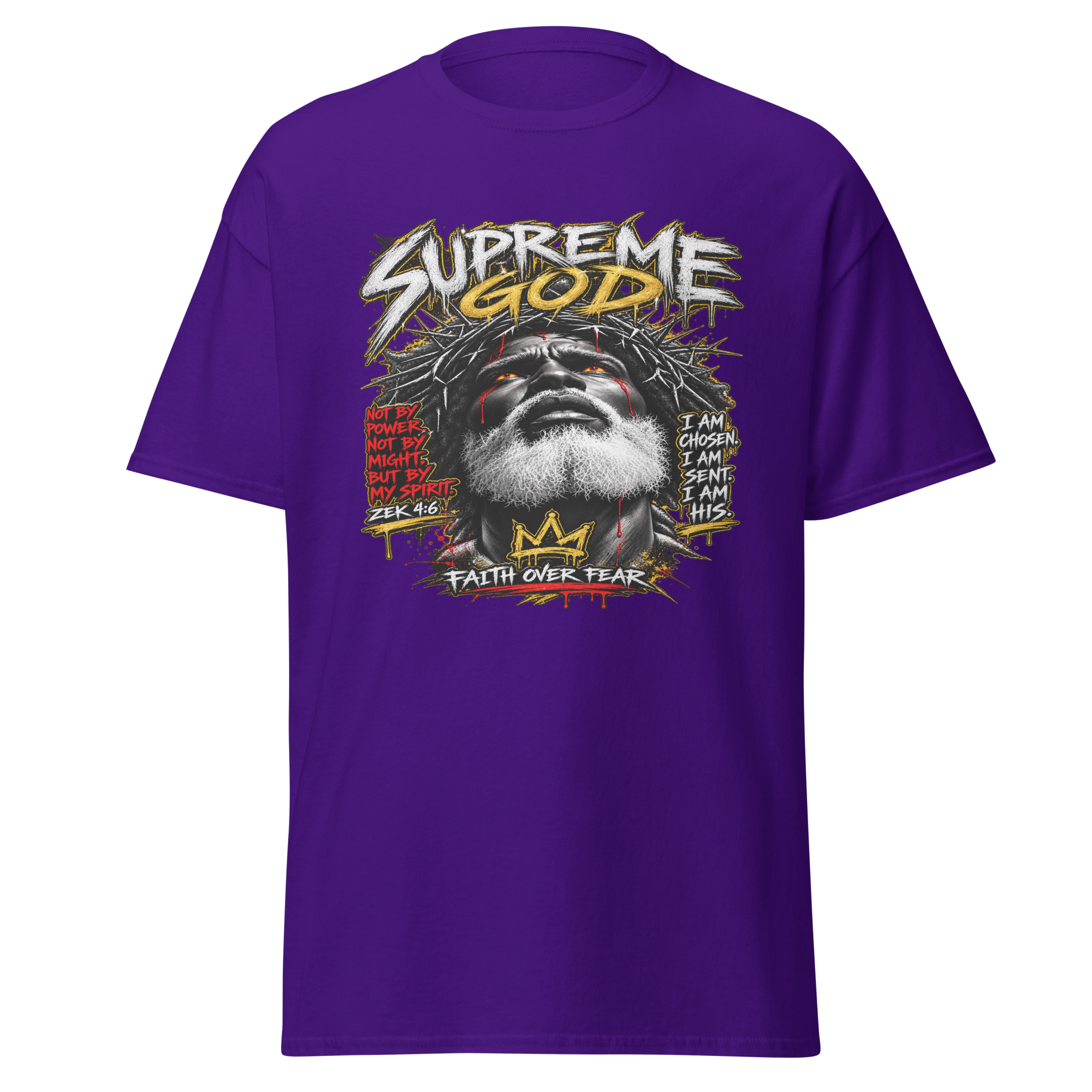 Supreme God Faith Over Fear Tee - Purple