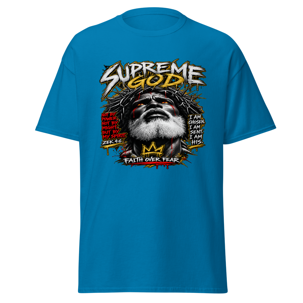 Supreme God Faith Over Fear Tee - Sapphire