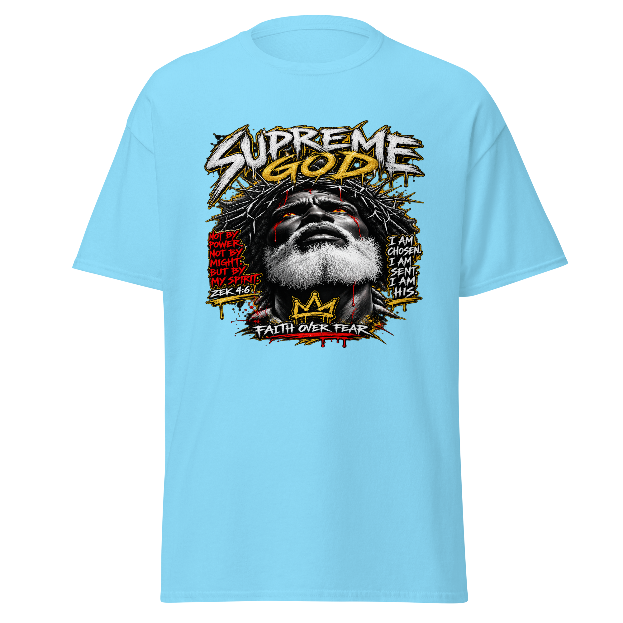 Supreme God Faith Over Fear Tee - Sky