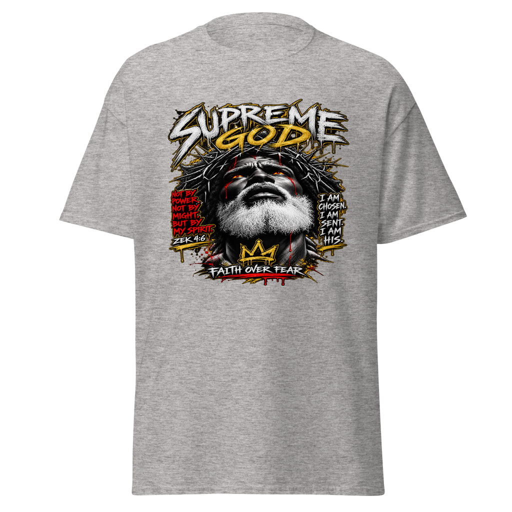 Supreme God Faith Over Fear Tee - Sport Grey