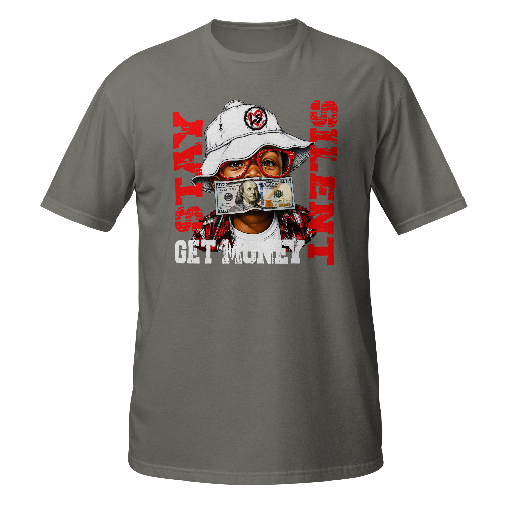 SUPREME GOD Get Money Graphic Tee charcoal front