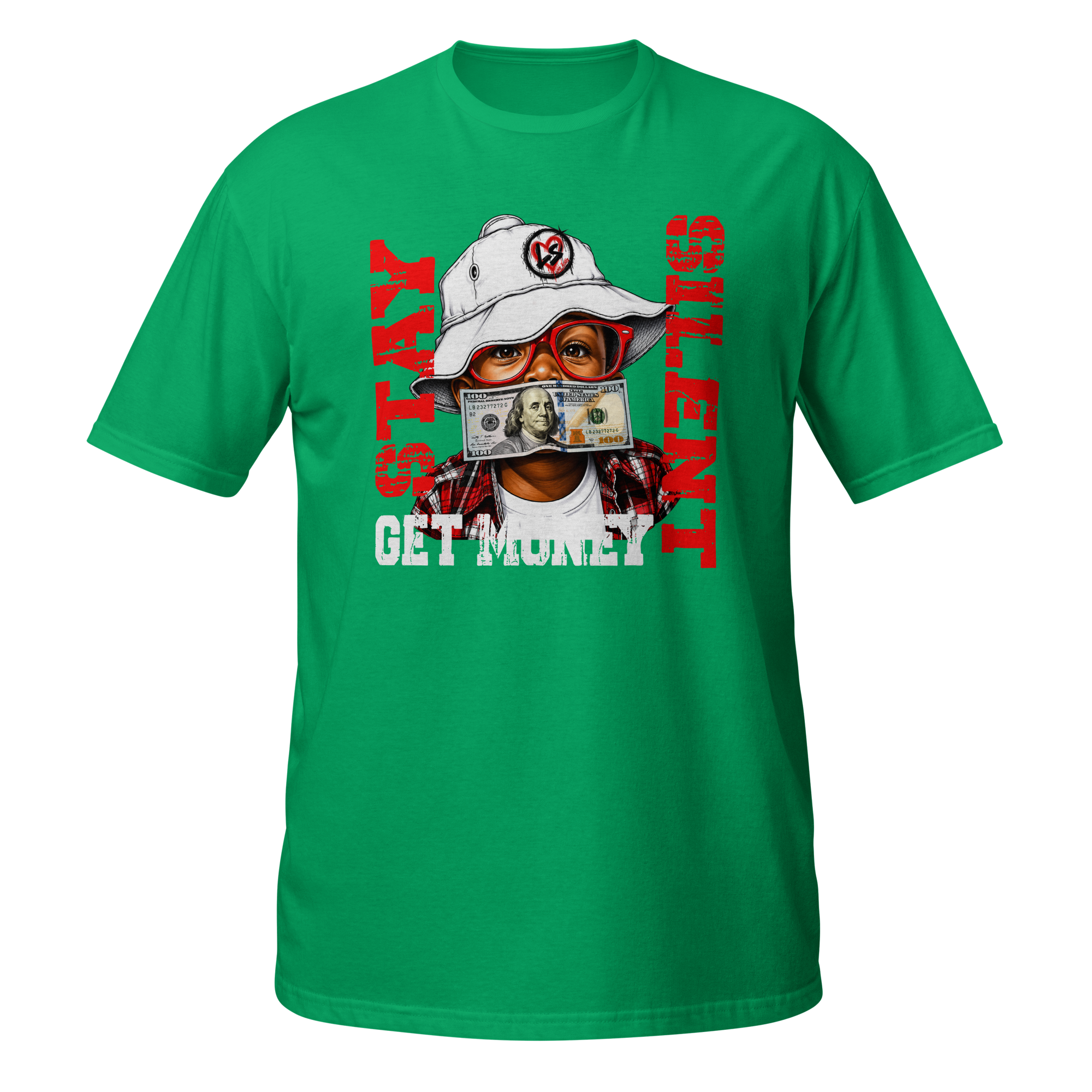 SUPREME GOD Get Money Graphic Tee Irish Green front