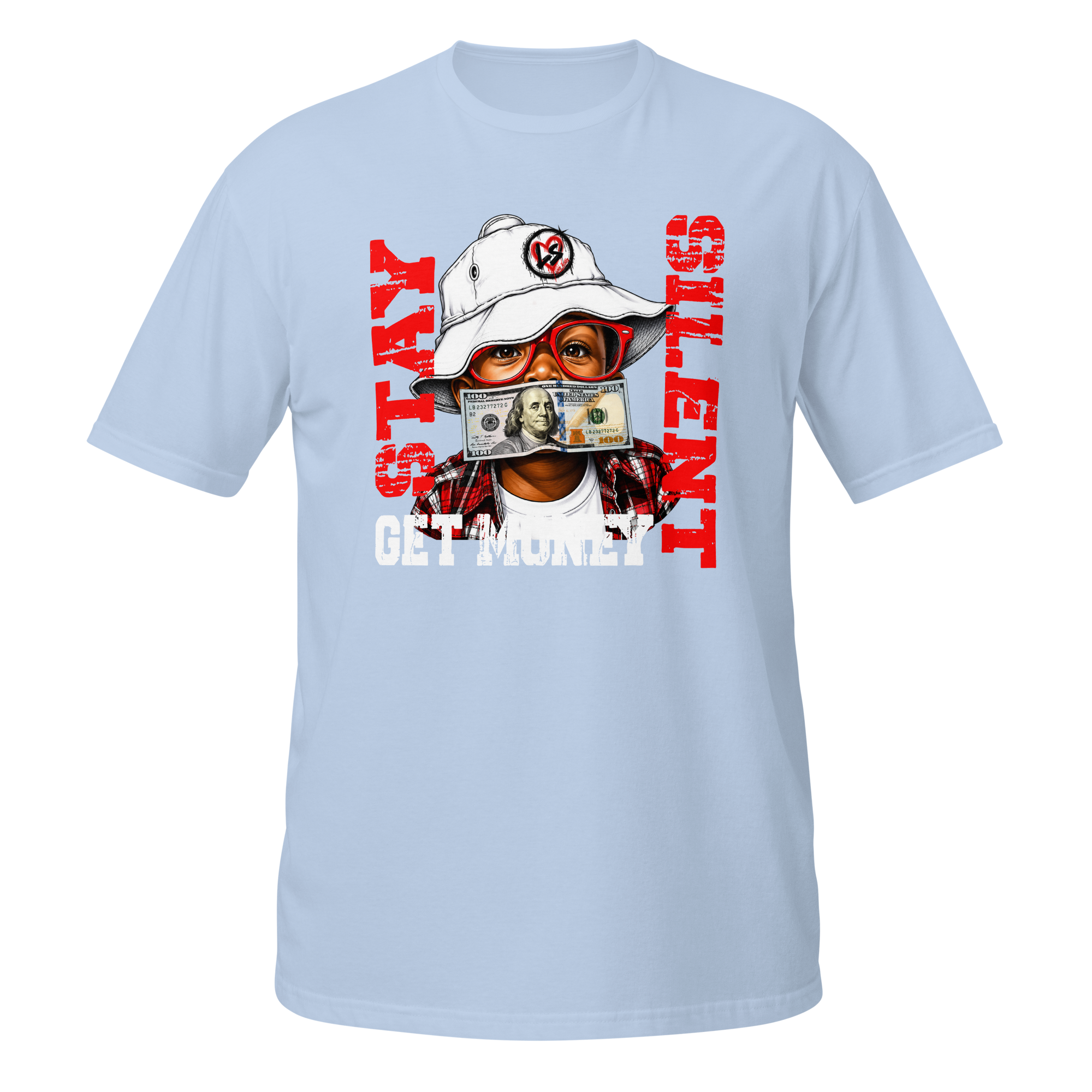 SUPREME GOD Get Money Graphic Tee Light Blue front