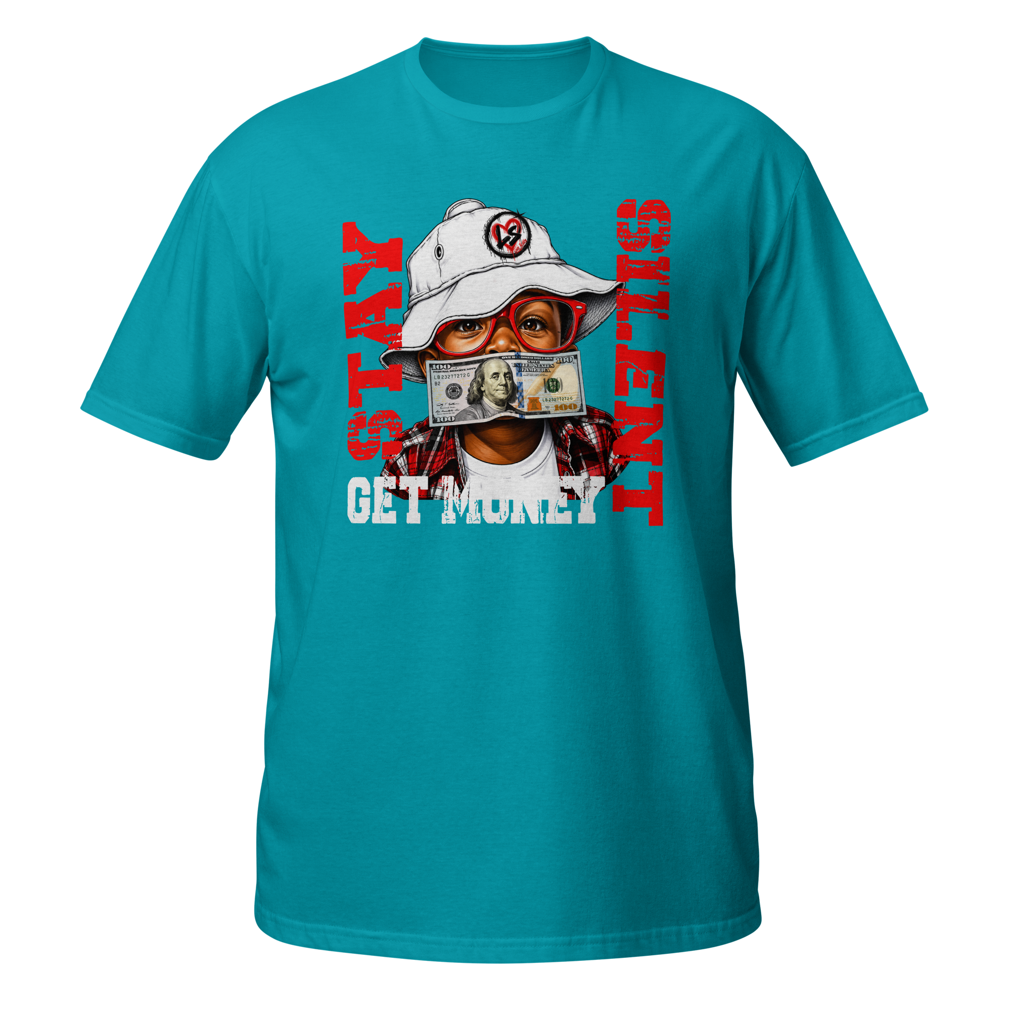 SUPREME GOD Get Money Graphic Tee Tropical Blue front
