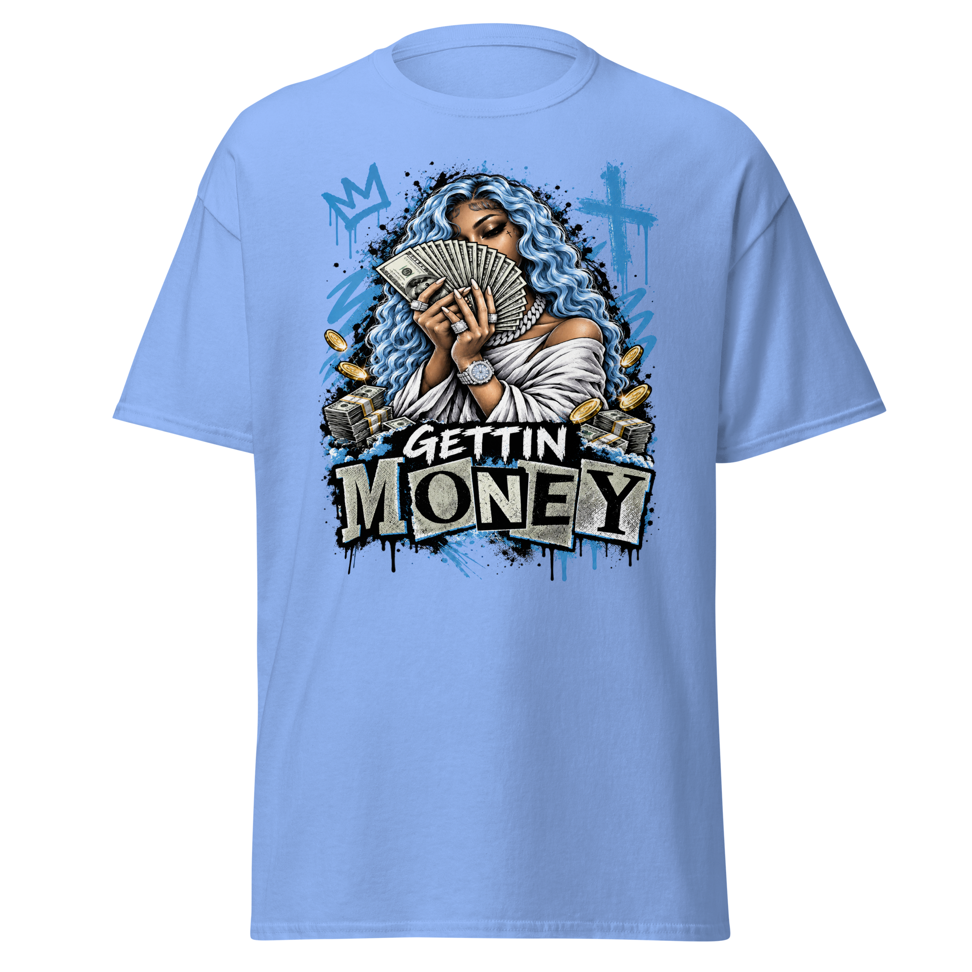 Supreme God Gettin Money Tee - Carolina Blue