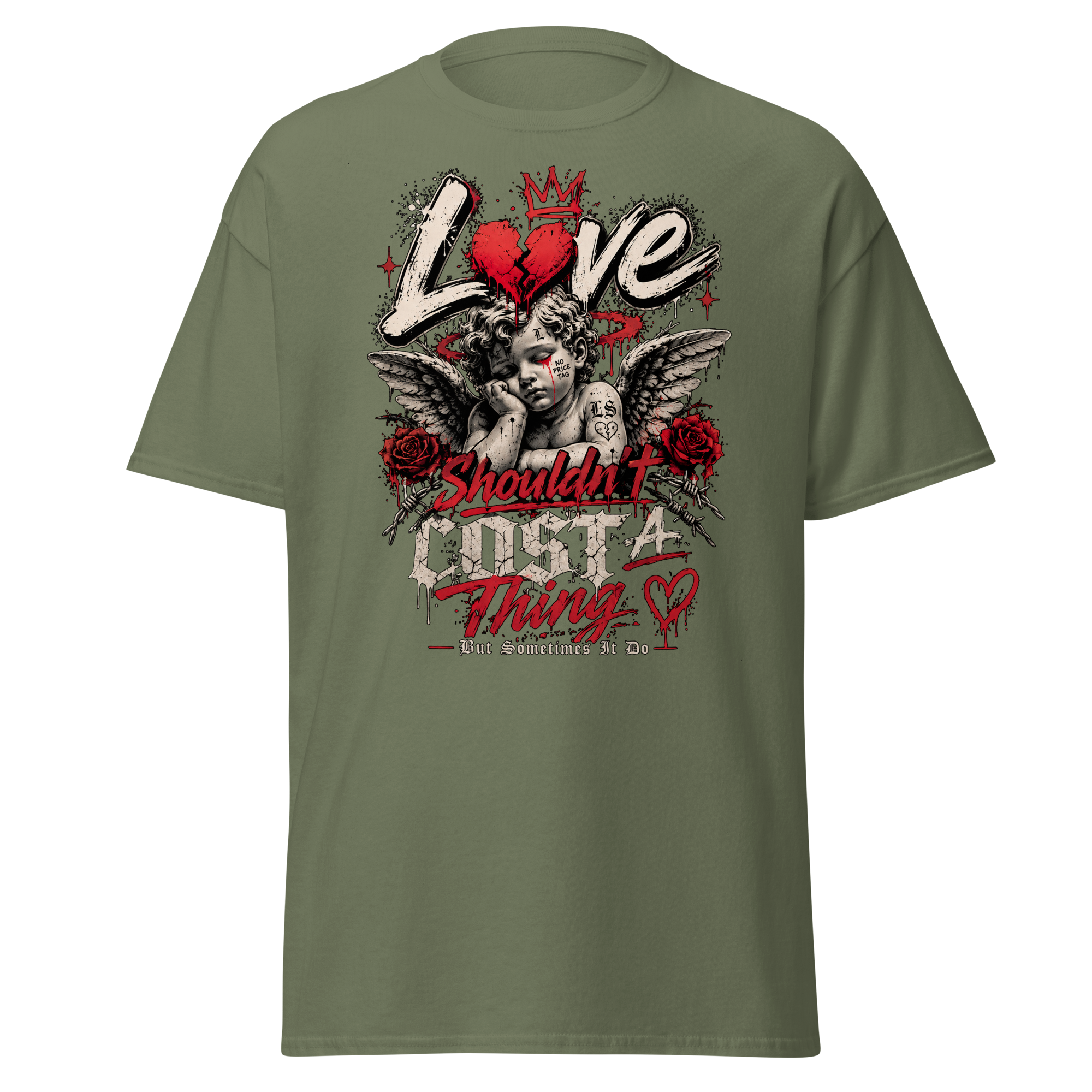 Supreme God Love Shouldn't Cost A Thing Tee - Military Green