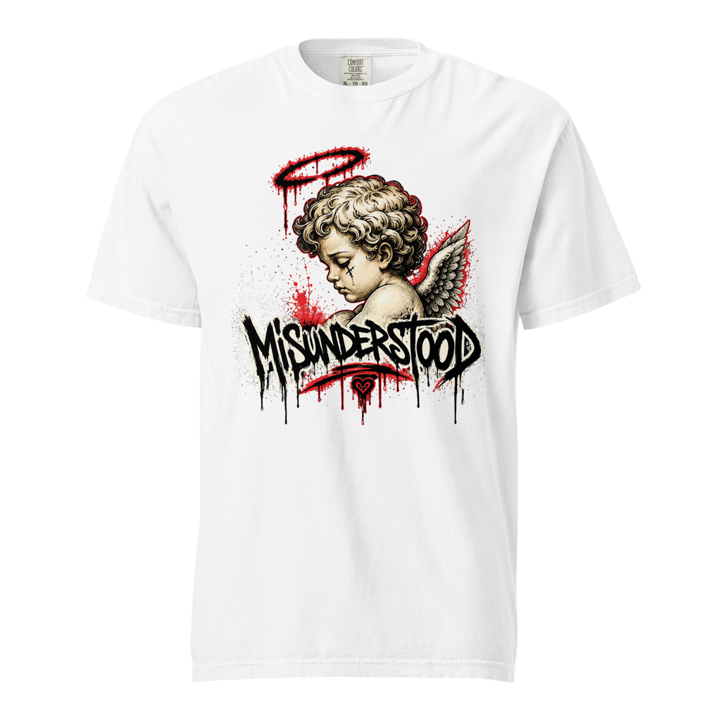 SUPREME GOD Misunderstood Graphic Tee white front mockup