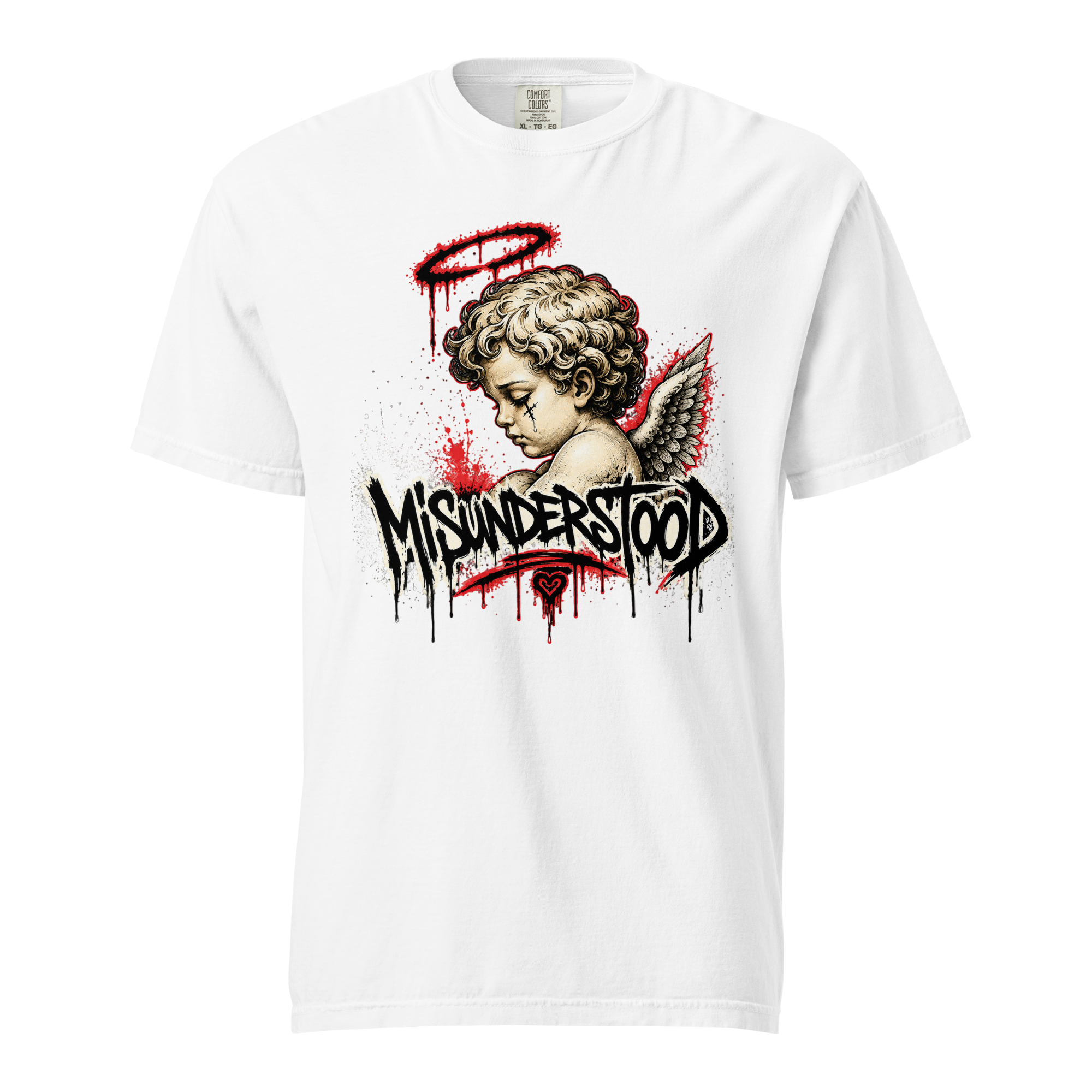 SUPREME GOD Misunderstood Graphic Tee white front mockup