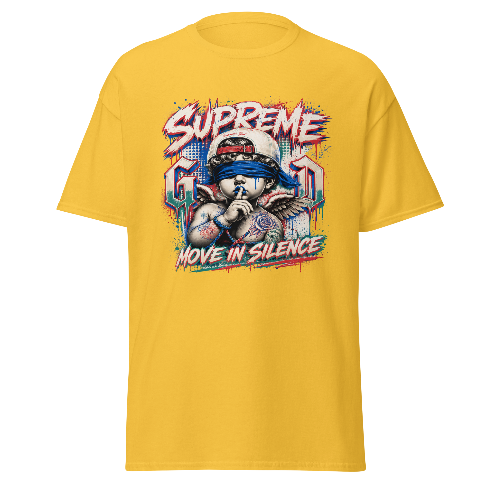 Supreme God Move In Silence graphic T-shirt - daisy yellow