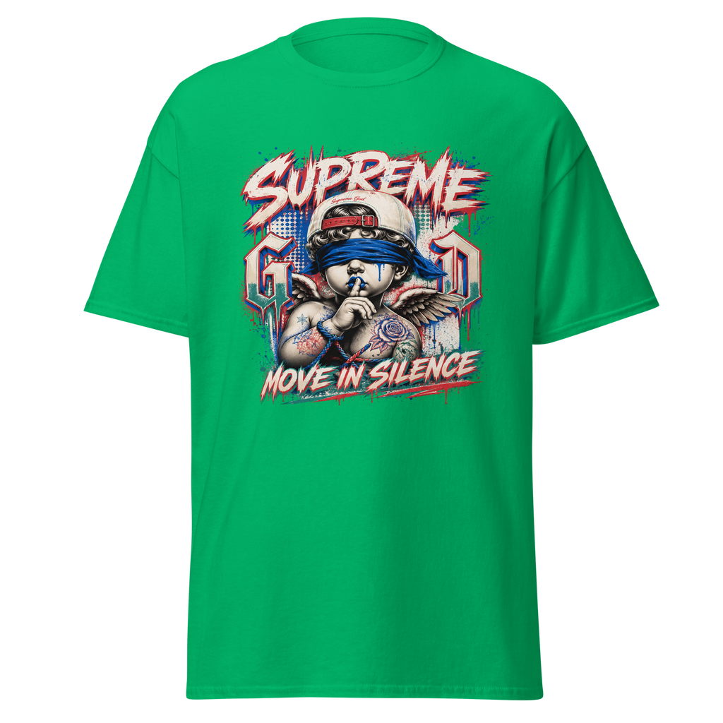 Supreme God Move In Silence graphic T-shirt - Irish green