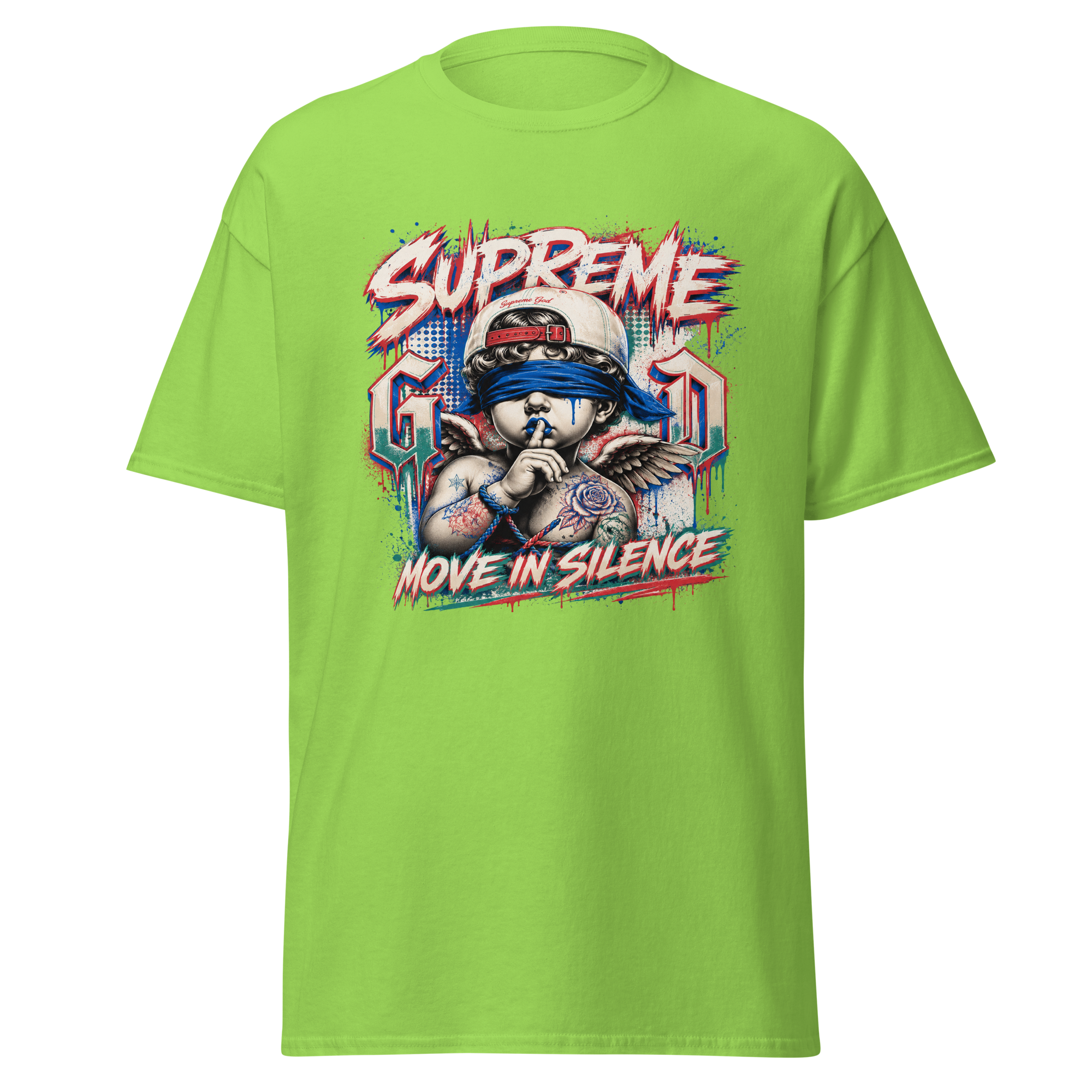 Supreme God Move In Silence graphic T-shirt - lime