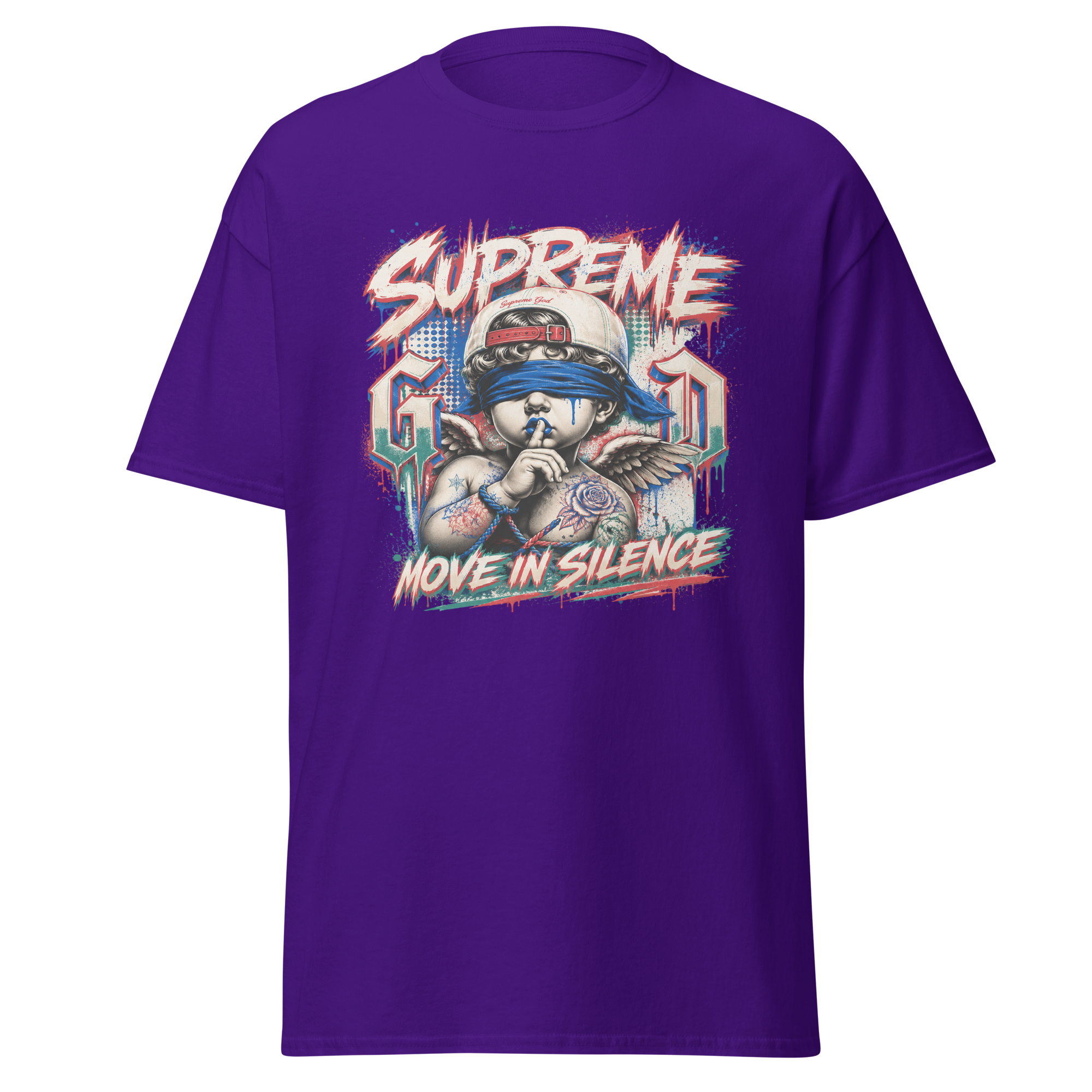 Supreme God Move In Silence graphic T-shirt - purple