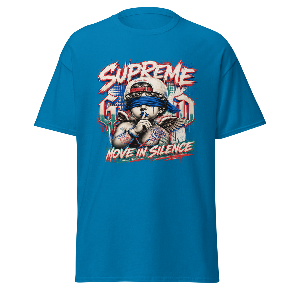 Supreme God Move In Silence graphic T-shirt - sapphire