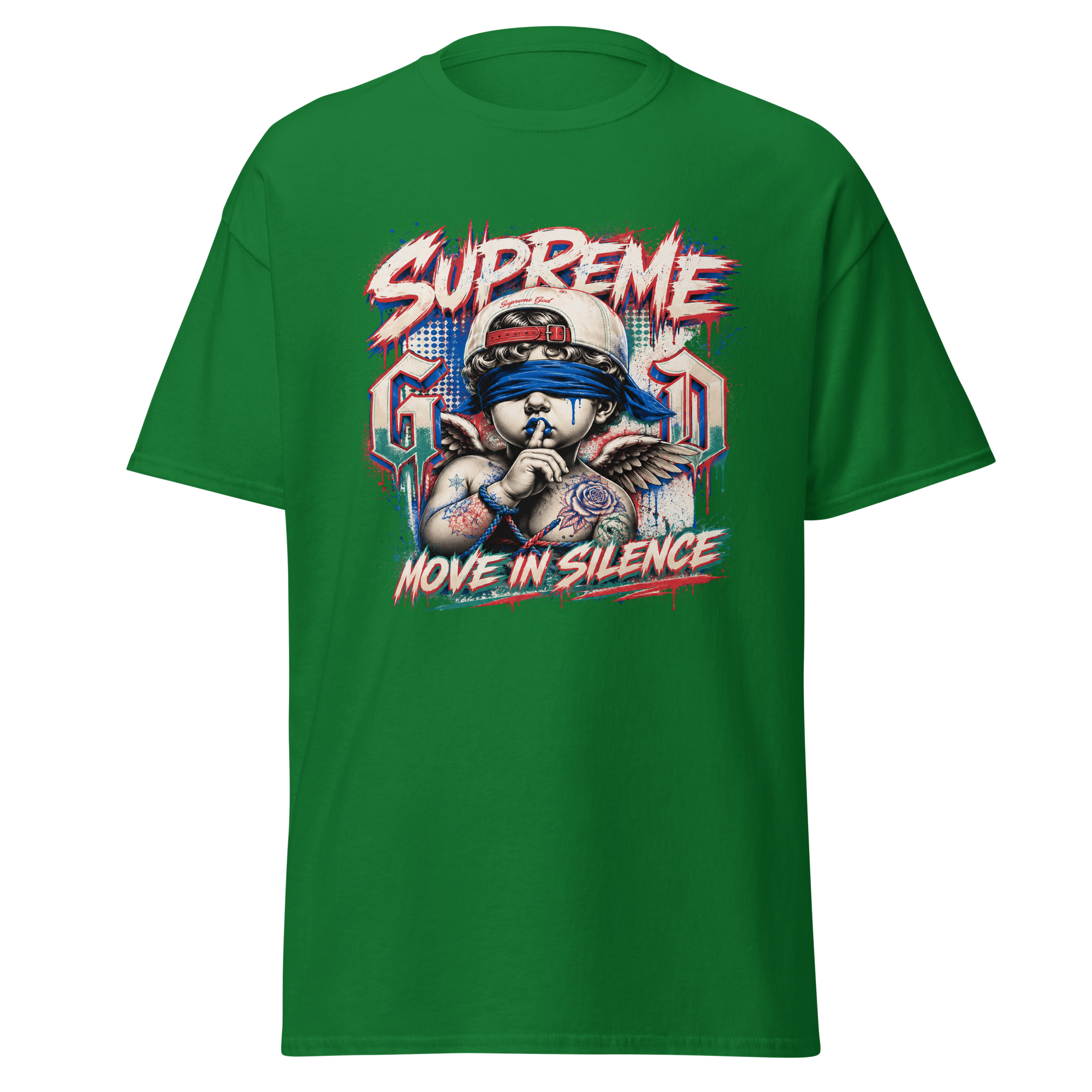 Supreme God Move In Silence graphic T-shirt - turf green
