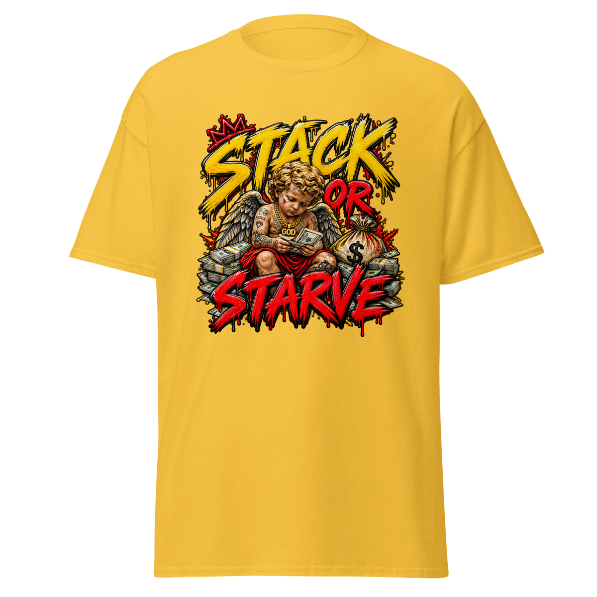 Supreme God Stack or Starve Tee - Daisy