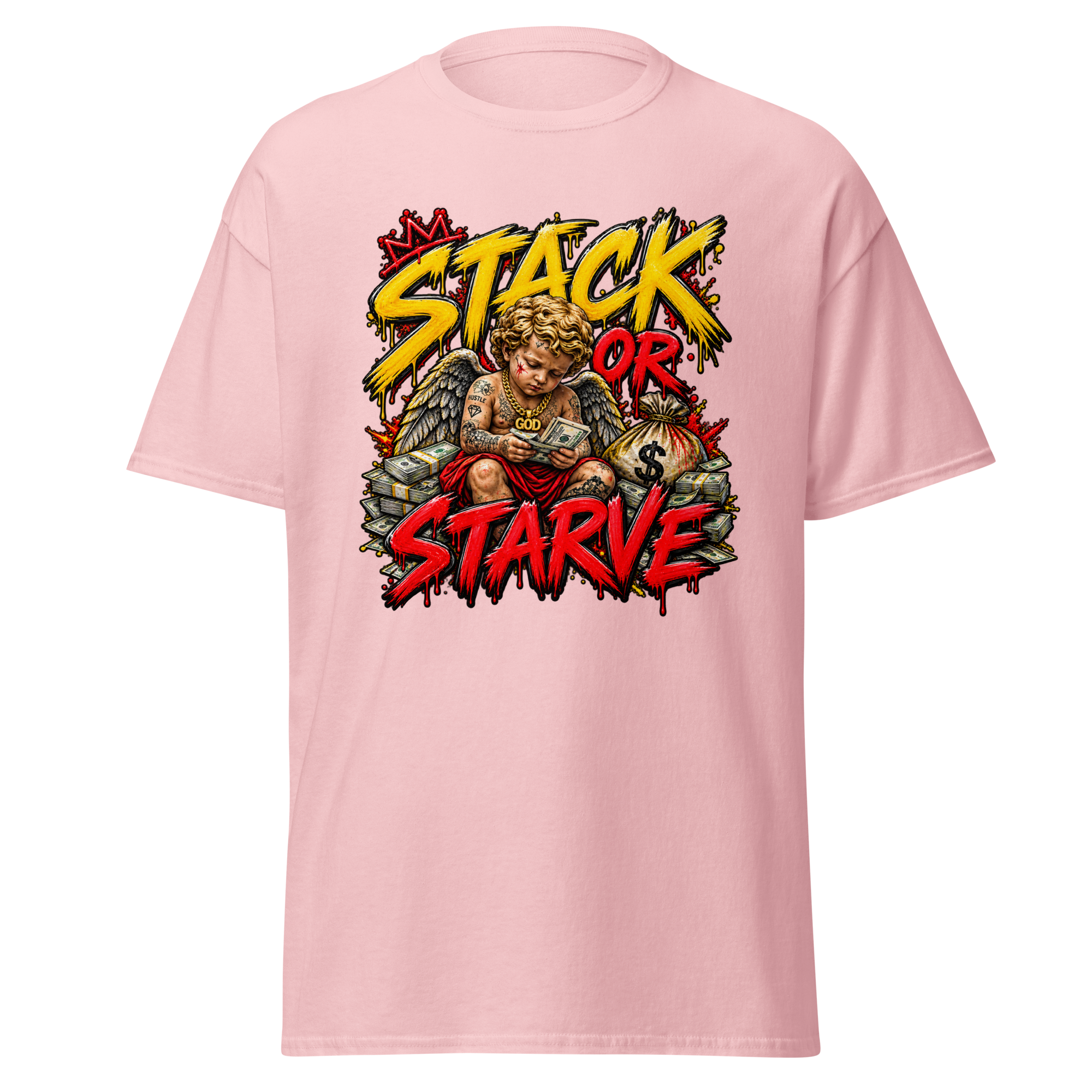 Supreme God Stack or Starve Tee - Light Pink