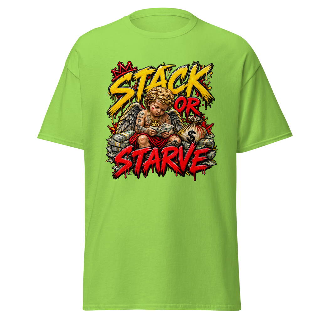 Supreme God Stack or Starve Tee - Lime