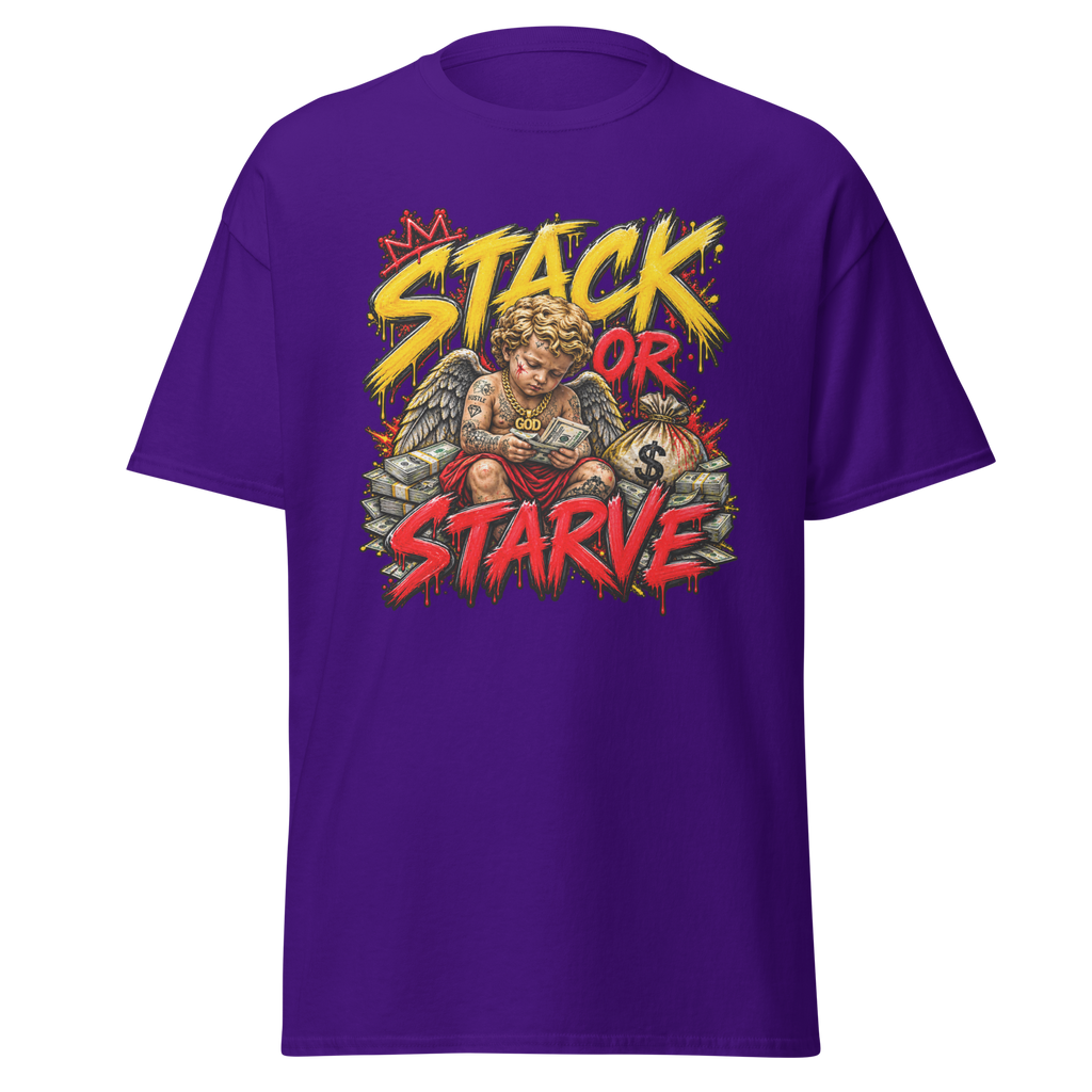 Supreme God Stack or Starve Tee - Purple