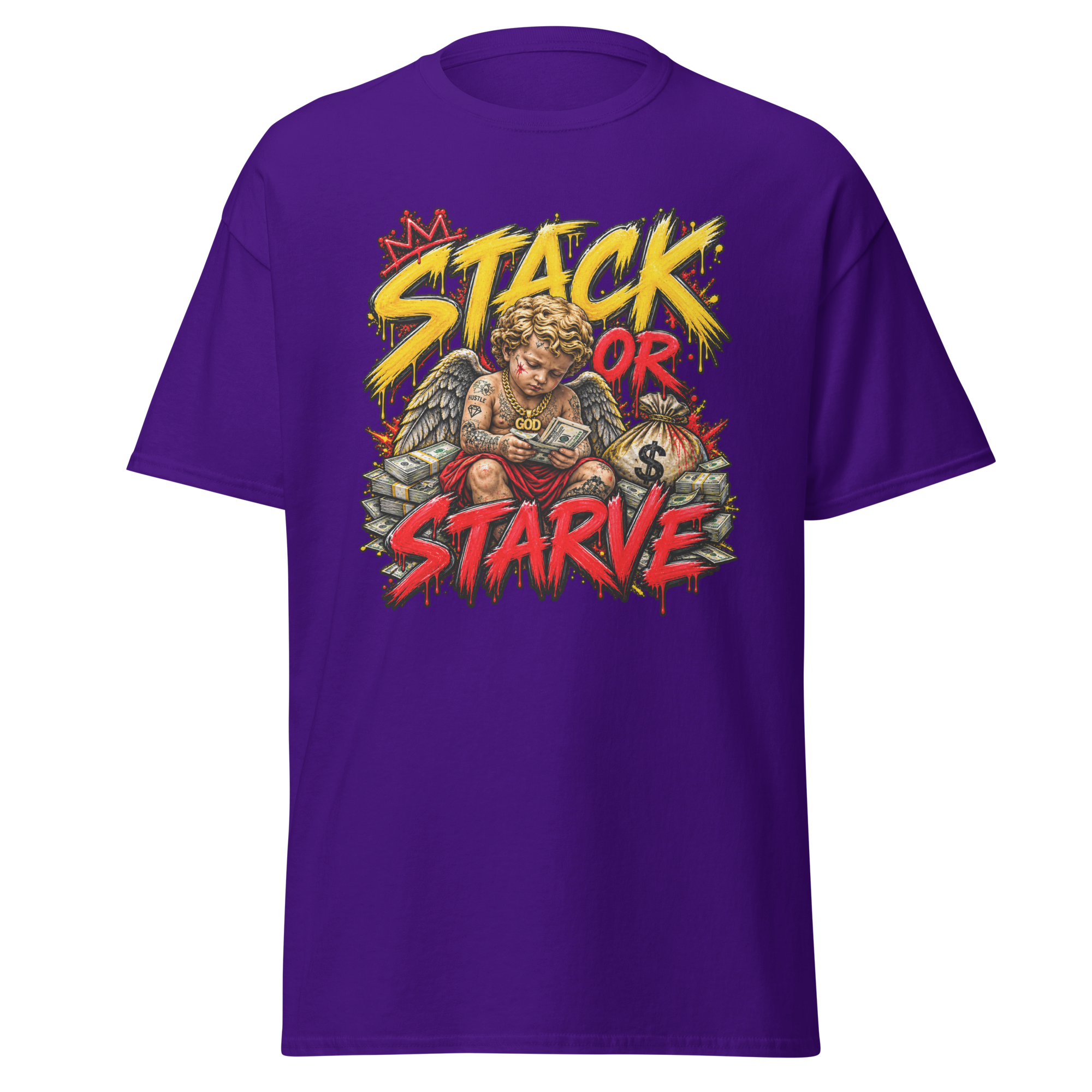 Supreme God Stack or Starve Tee - Purple