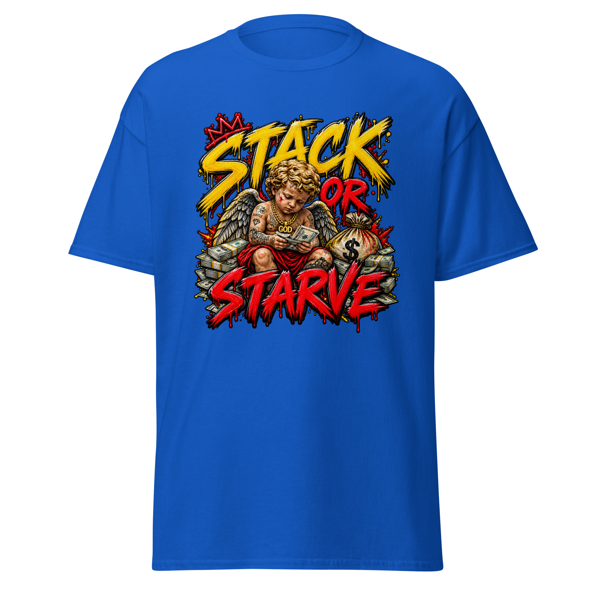 Supreme God Stack or Starve Tee - Royal