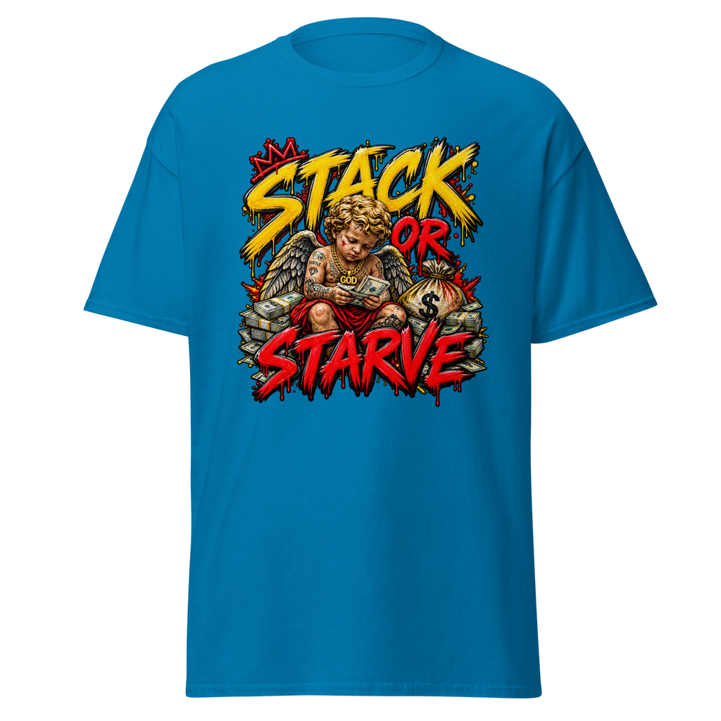 Supreme God Stack or Starve Tee - Sapphire
