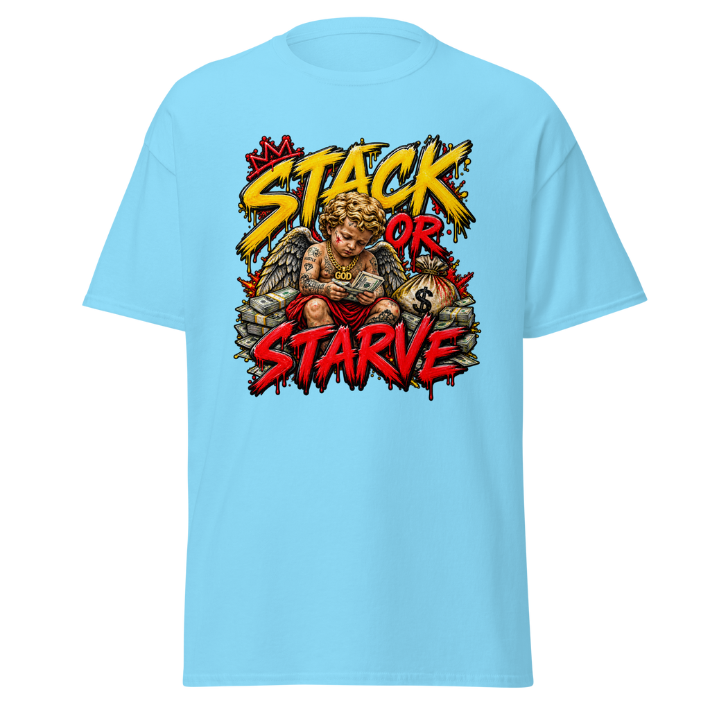 Supreme God Stack or Starve Tee - Sky