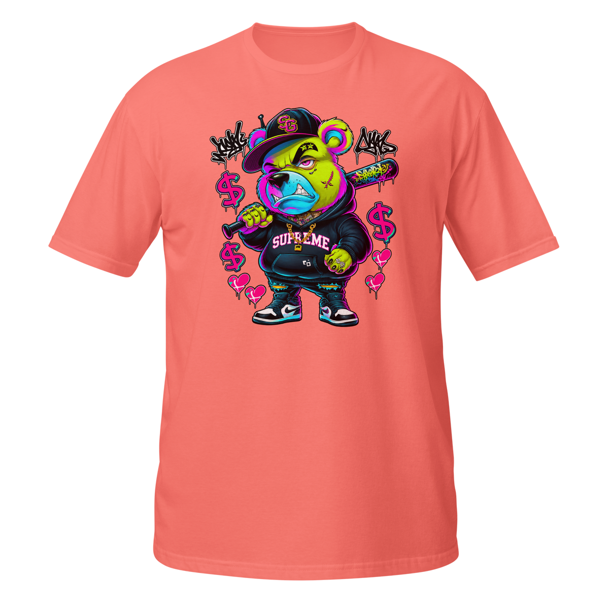 Supreme God Street Savage Bear Tee - Coral Silk