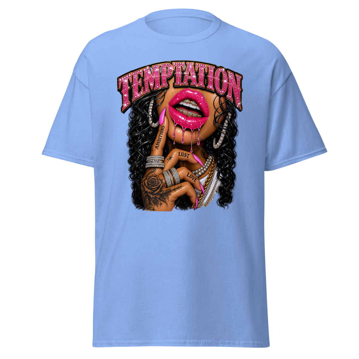 Supreme Goddess Ambition Lust and Love Tee - Carolina Blue